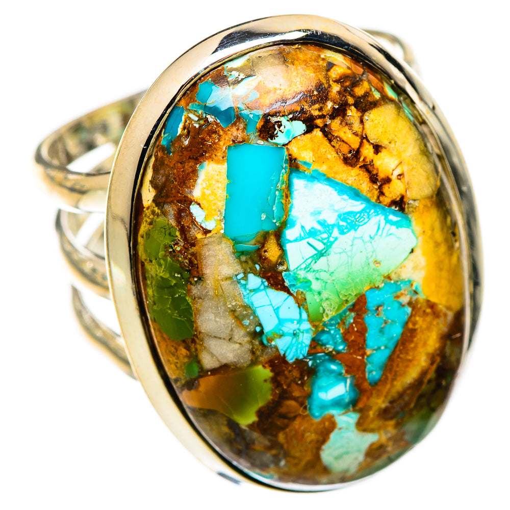 Blue Copper Composite Turquoise Rings handcrafted by Ana Silver Co - RING125624 - Photo 2