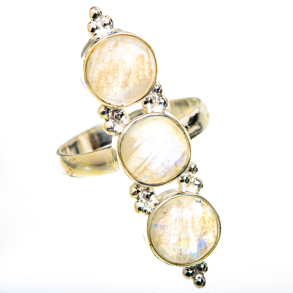 Rainbow Moonstone Rings handcrafted by Ana Silver Co - RING125627 - Photo 2