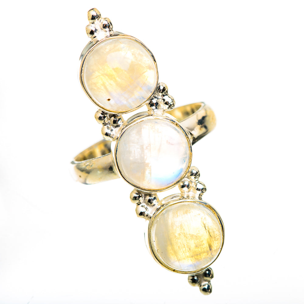 Rainbow Moonstone Rings handcrafted by Ana Silver Co - RING125632 - Photo 2