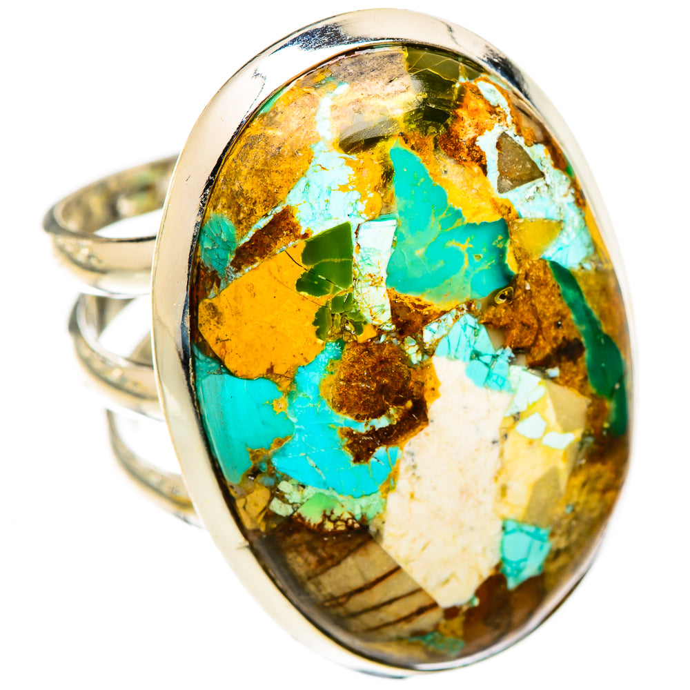 Blue Copper Composite Turquoise Rings handcrafted by Ana Silver Co - RING125635 - Photo 2