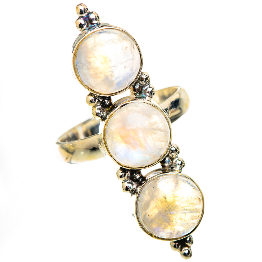 Rainbow Moonstone Rings handcrafted by Ana Silver Co - RING125641 - Photo 2