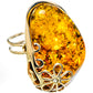 Baltic Amber Rings handcrafted by Ana Silver Co - RING125705 - Photo 2