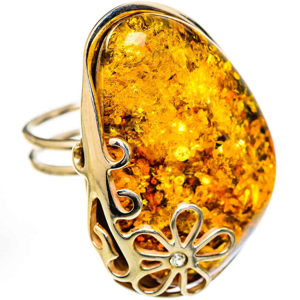 Baltic Amber Rings handcrafted by Ana Silver Co - RING125705 - Photo 2