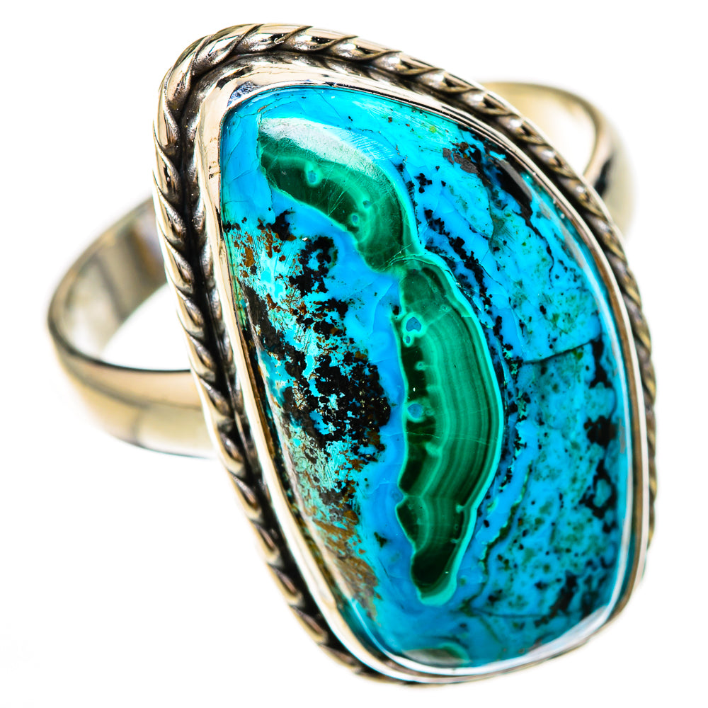 Malachite In Chrysocolla Rings handcrafted by Ana Silver Co - RING125765 - Photo 2
