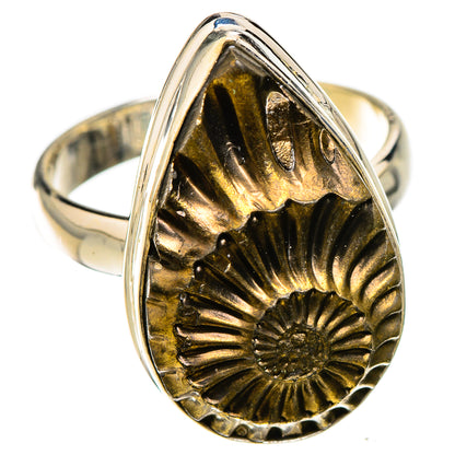 Pyrite Sea Shell Rings handcrafted by Ana Silver Co - RING125777 - Photo 2