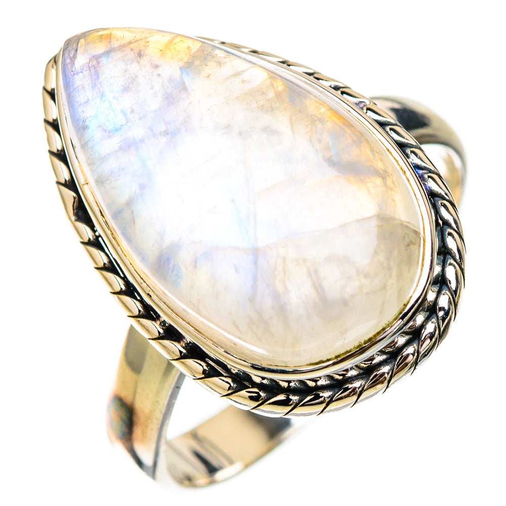 Rainbow Moonstone Rings handcrafted by Ana Silver Co - RING125781 - Photo 2