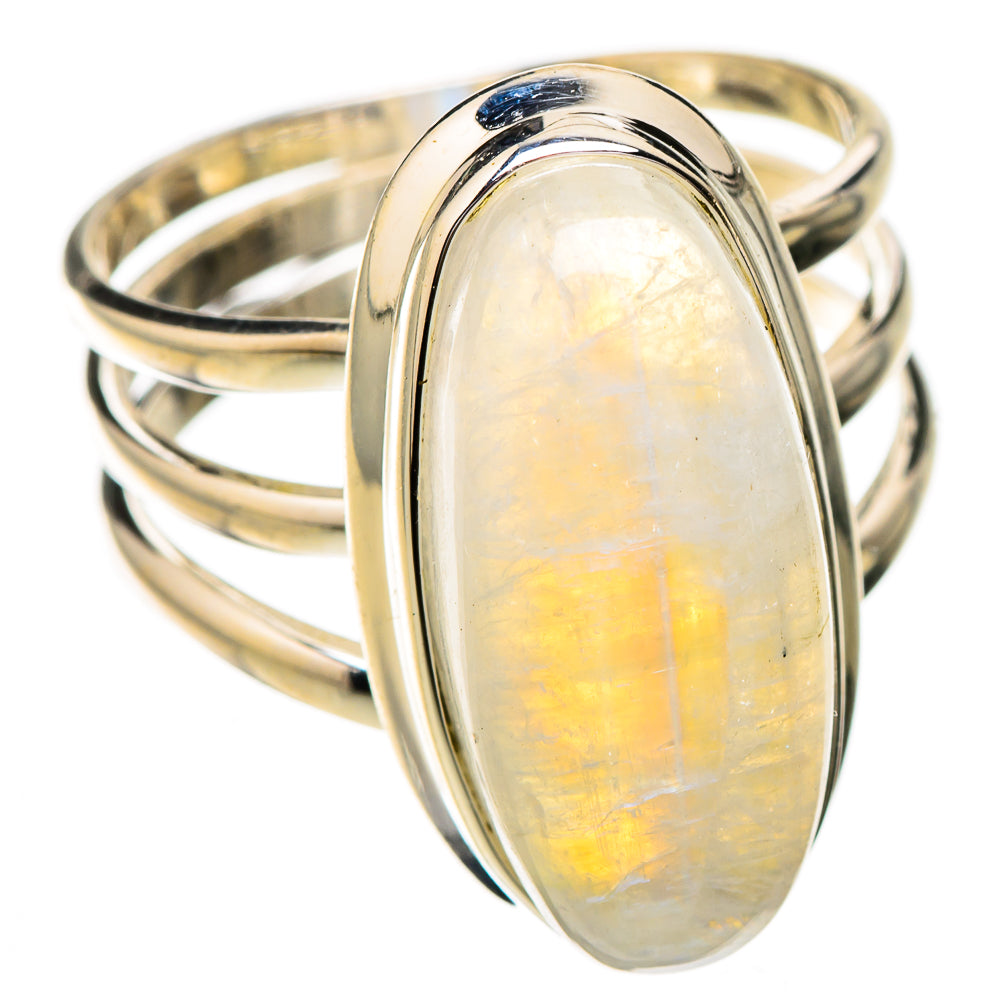 Rainbow Moonstone Rings handcrafted by Ana Silver Co - RING125782 - Photo 2