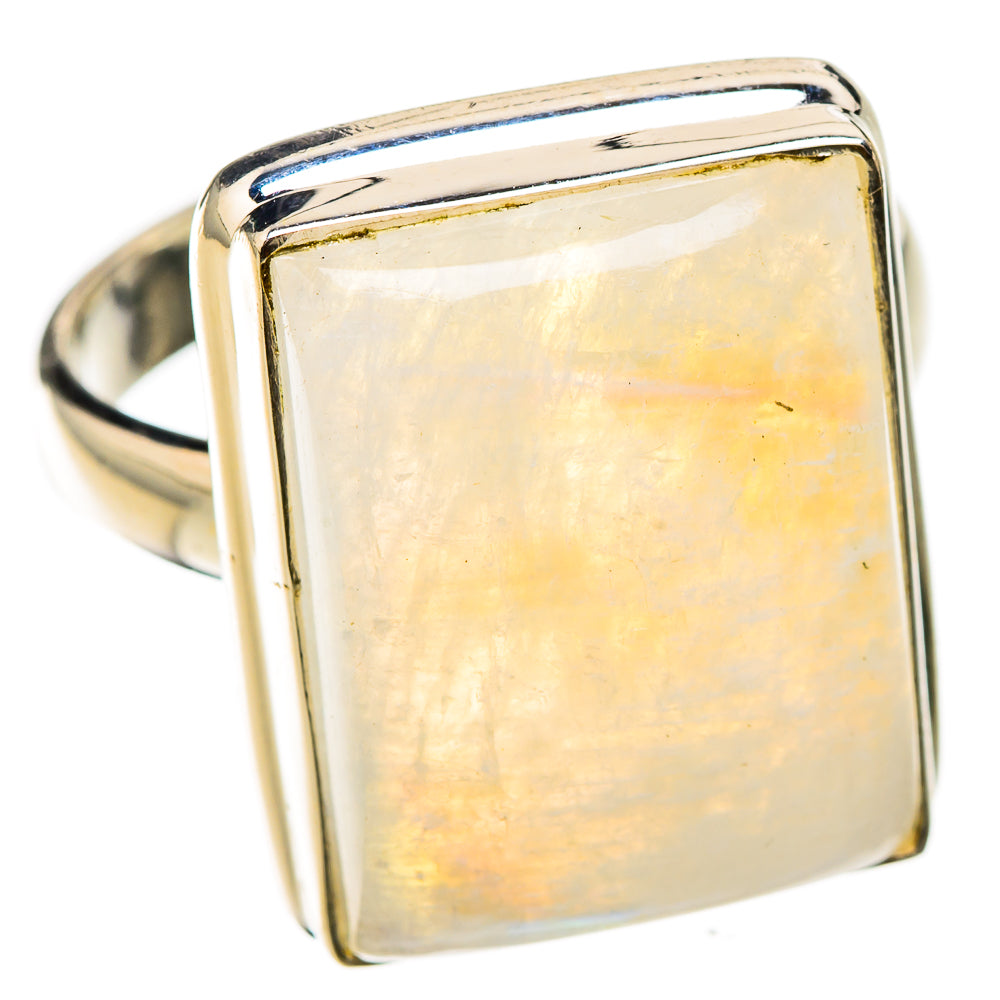 Rainbow Moonstone Rings handcrafted by Ana Silver Co - RING125783 - Photo 2