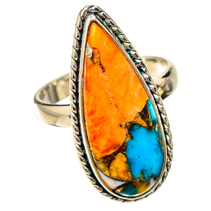 Spiny Oyster Turquoise Rings handcrafted by Ana Silver Co - RING125787 - Photo 2
