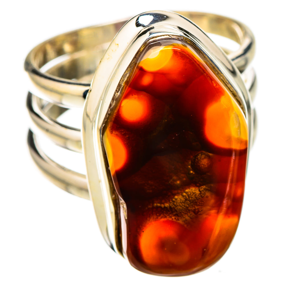 Mexican Fire Agate Rings handcrafted by Ana Silver Co - RING125801 - Photo 2