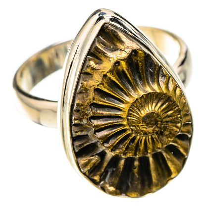 Pyrite Sea Shell Rings handcrafted by Ana Silver Co - RING125806 - Photo 2