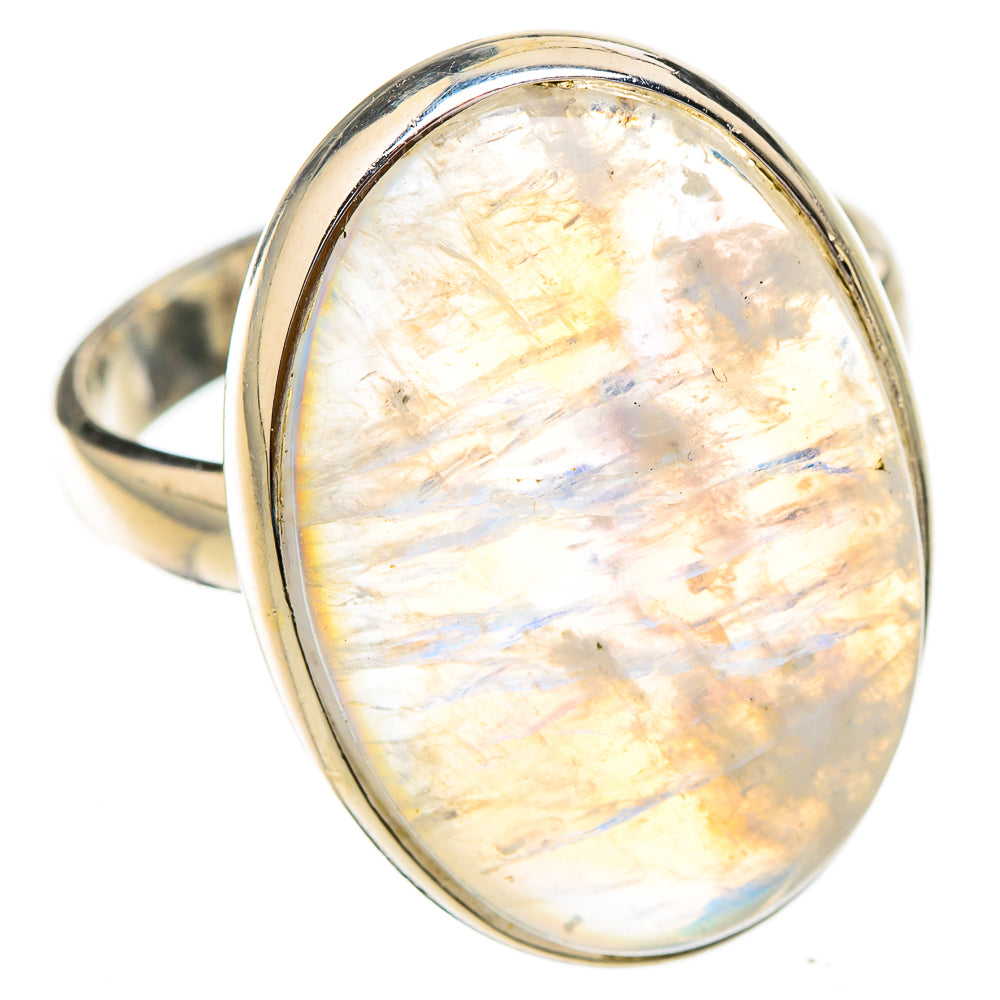 Rainbow Moonstone Rings handcrafted by Ana Silver Co - RING125810 - Photo 2
