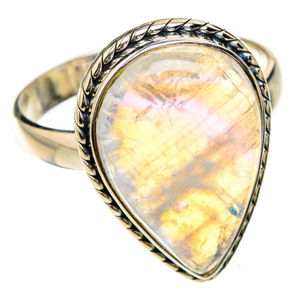 Rainbow Moonstone Rings handcrafted by Ana Silver Co - RING125811 - Photo 2