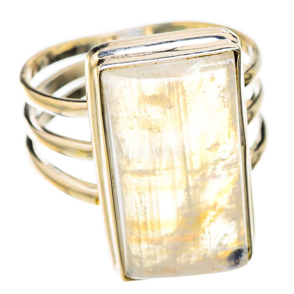 Rainbow Moonstone Rings handcrafted by Ana Silver Co - RING125812 - Photo 2