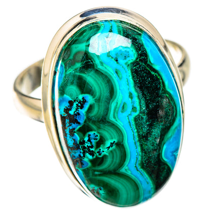 Malachite In Chrysocolla Rings handcrafted by Ana Silver Co - RING125814 - Photo 2