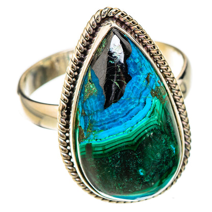 Malachite In Chrysocolla Rings handcrafted by Ana Silver Co - RING125818 - Photo 2