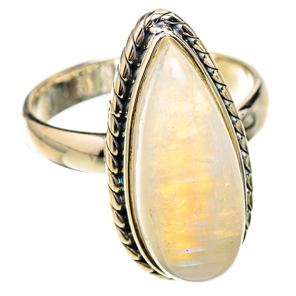 Rainbow Moonstone Rings handcrafted by Ana Silver Co - RING125834 - Photo 2
