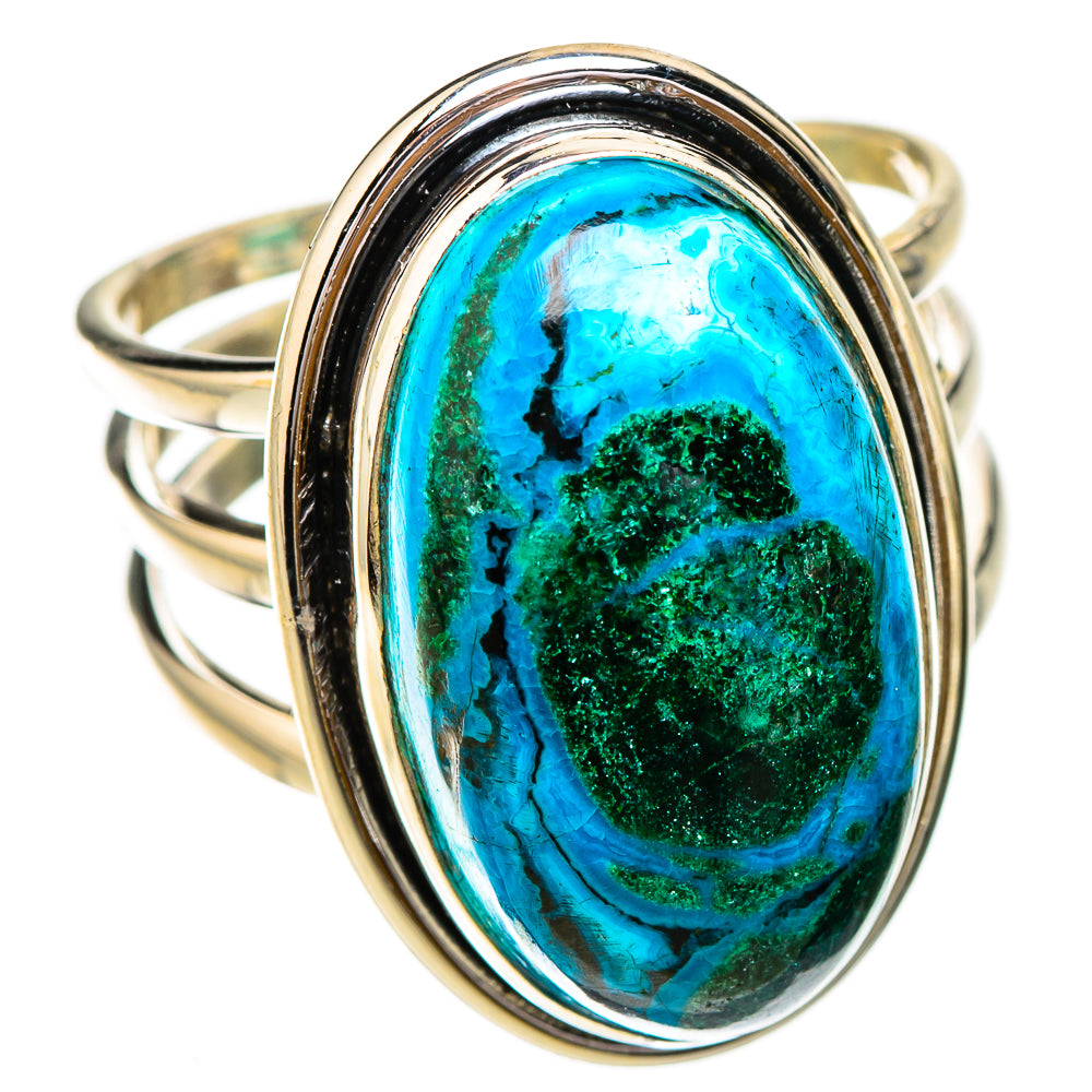 Malachite In Chrysocolla Rings handcrafted by Ana Silver Co - RING125838 - Photo 2