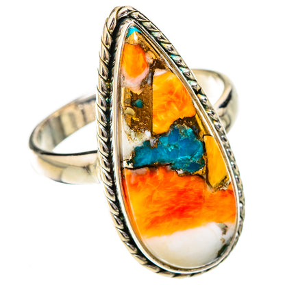 Spiny Oyster Turquoise Rings handcrafted by Ana Silver Co - RING125840 - Photo 2