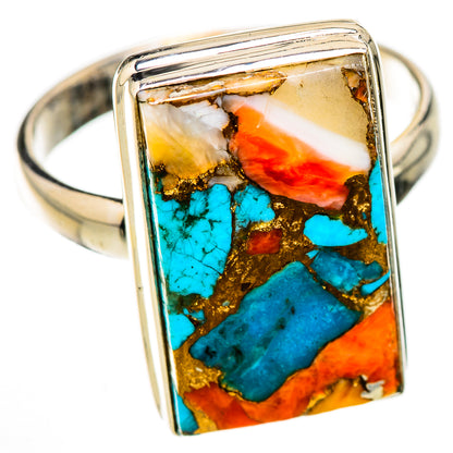 Spiny Oyster Turquoise Rings handcrafted by Ana Silver Co - RING125843 - Photo 2