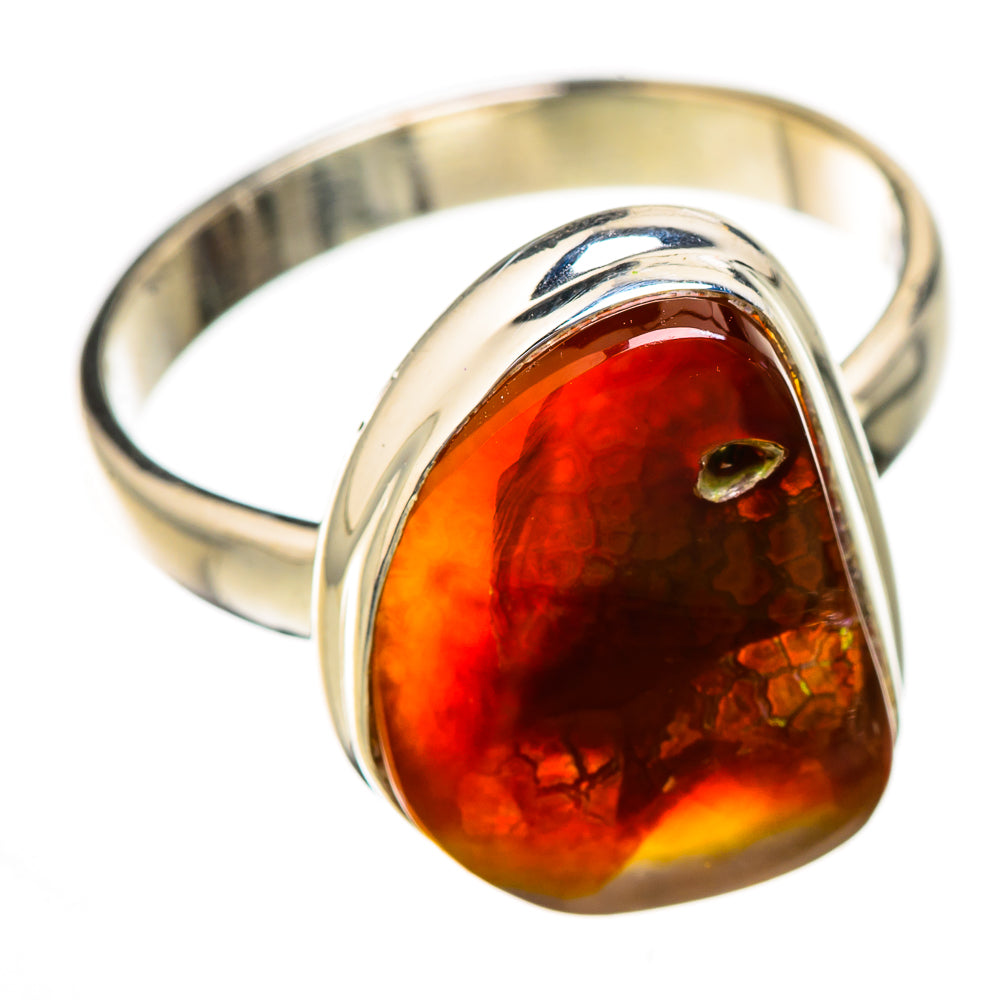Mexican Fire Agate Rings handcrafted by Ana Silver Co - RING125854 - Photo 2