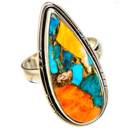 Spiny Oyster Turquoise Rings handcrafted by Ana Silver Co - RING125871 - Photo 2