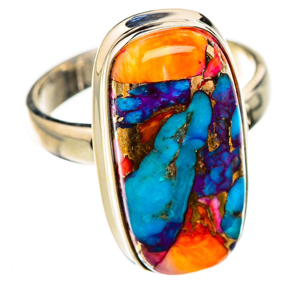 Spiny Oyster Turquoise Rings handcrafted by Ana Silver Co - RING125875 - Photo 2