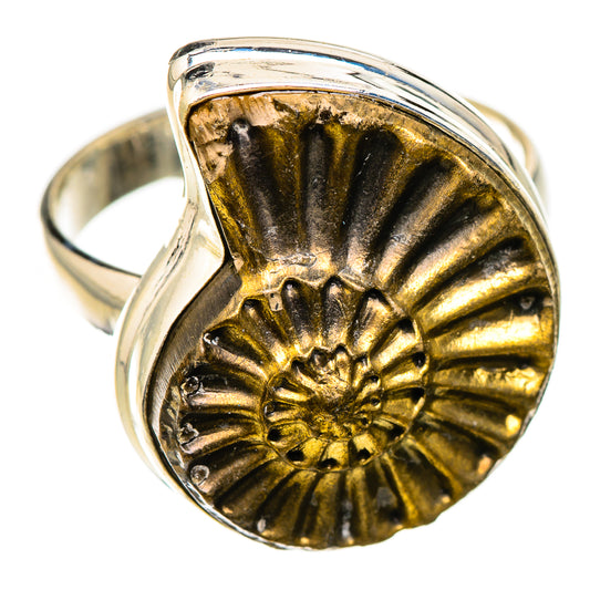 Pyrite Sea Shell Rings handcrafted by Ana Silver Co - RING125886 - Photo 2