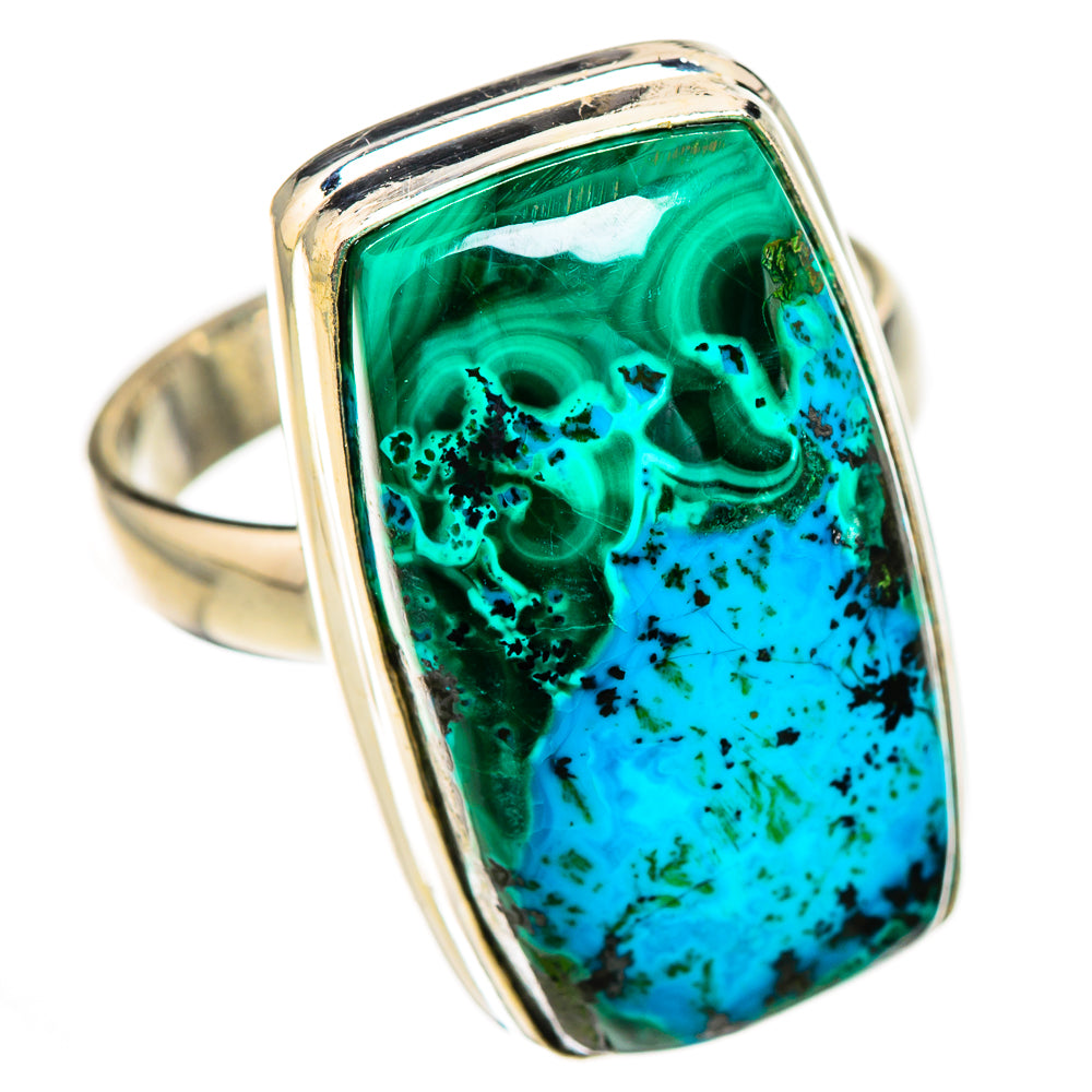 Malachite In Chrysocolla Rings handcrafted by Ana Silver Co - RING125887 - Photo 2