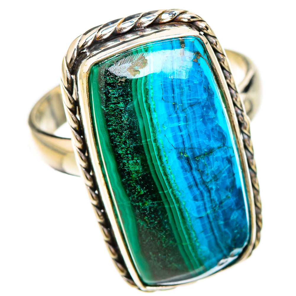 Malachite In Chrysocolla Rings handcrafted by Ana Silver Co - RING125891 - Photo 2