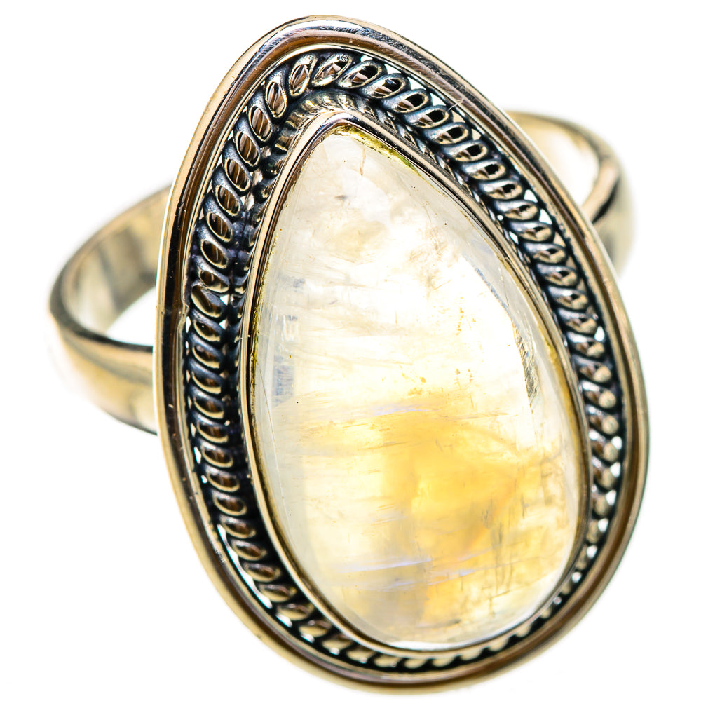 Rainbow Moonstone Rings handcrafted by Ana Silver Co - RING125899 - Photo 2
