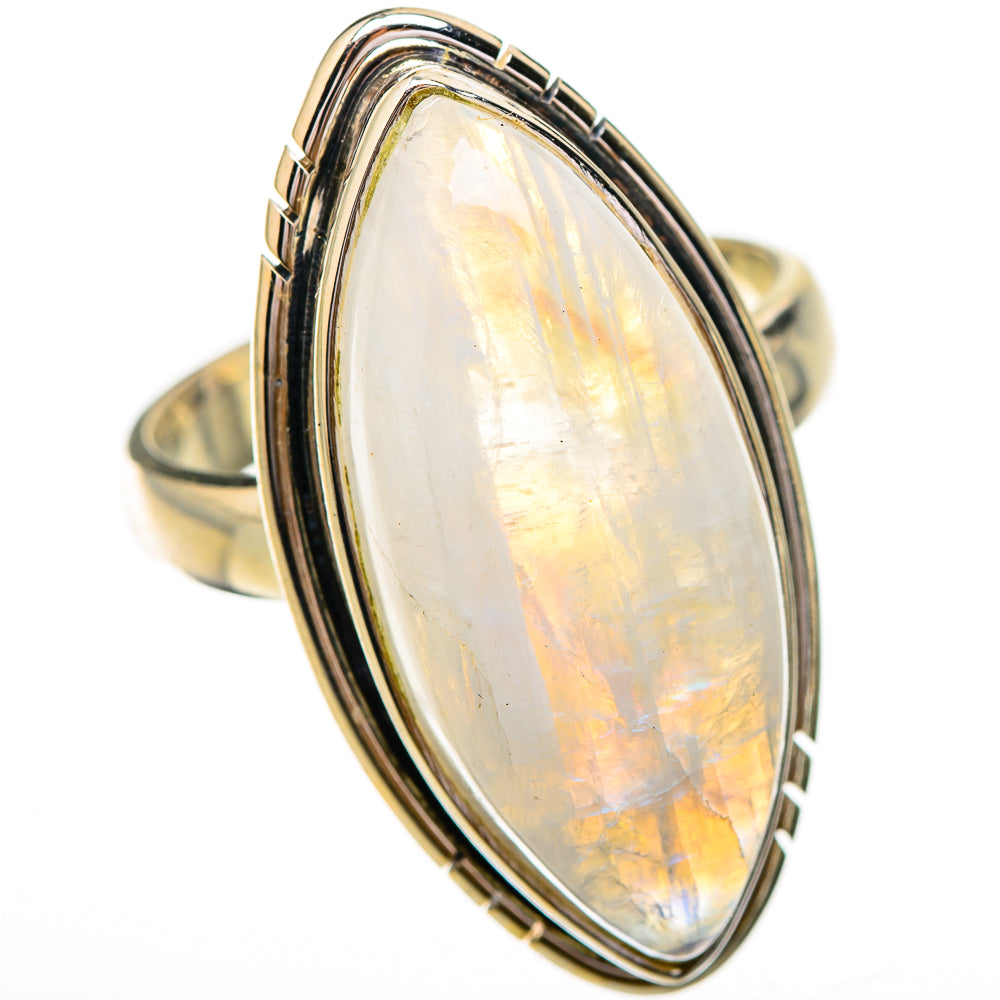 Rainbow Moonstone Rings handcrafted by Ana Silver Co - RING125901 - Photo 2