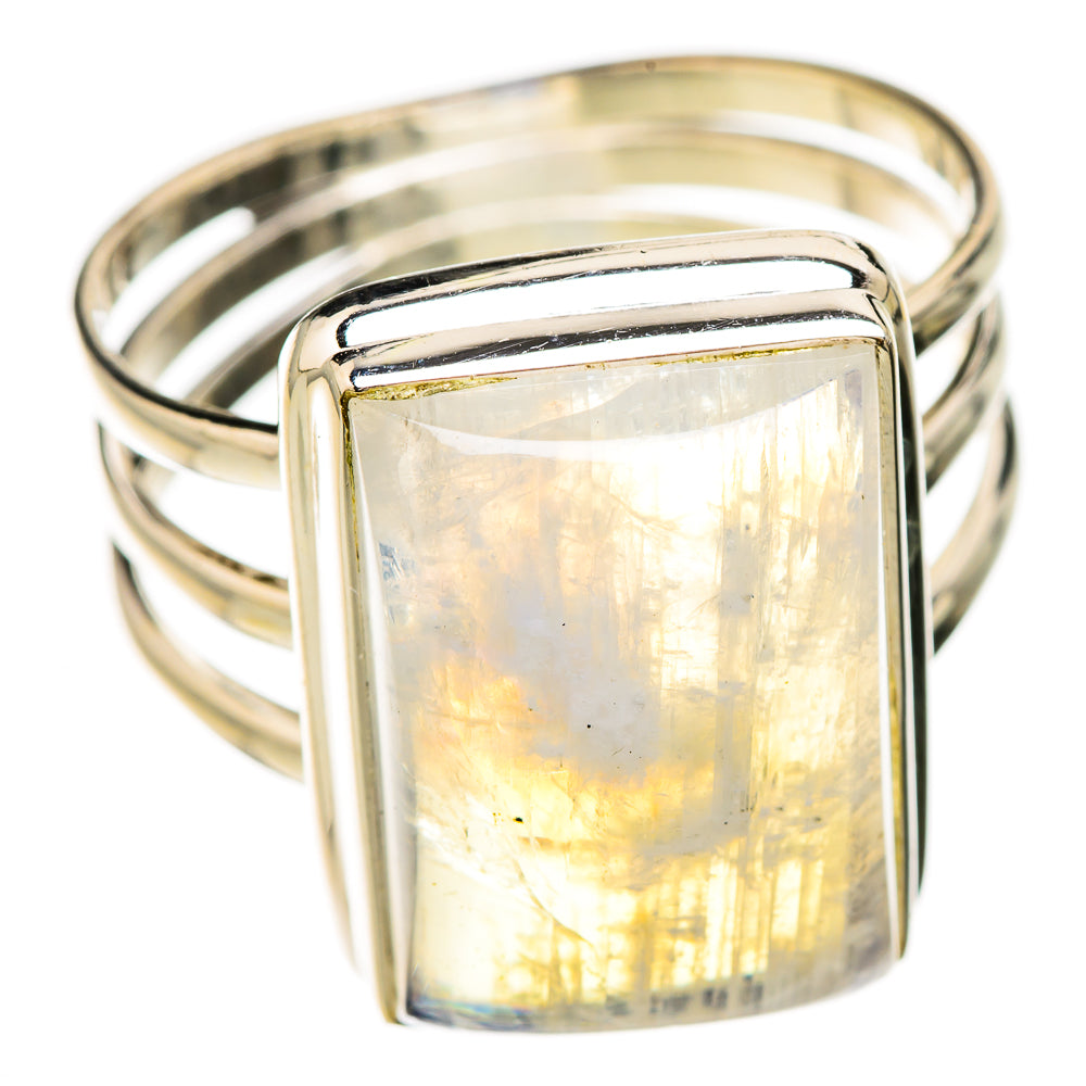 Rainbow Moonstone Rings handcrafted by Ana Silver Co - RING125902 - Photo 2