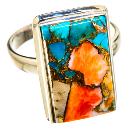Spiny Oyster Turquoise Rings handcrafted by Ana Silver Co - RING125908 - Photo 2