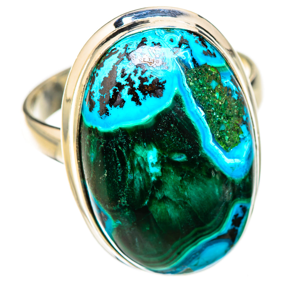 Malachite In Chrysocolla Rings handcrafted by Ana Silver Co - RING125910 - Photo 2