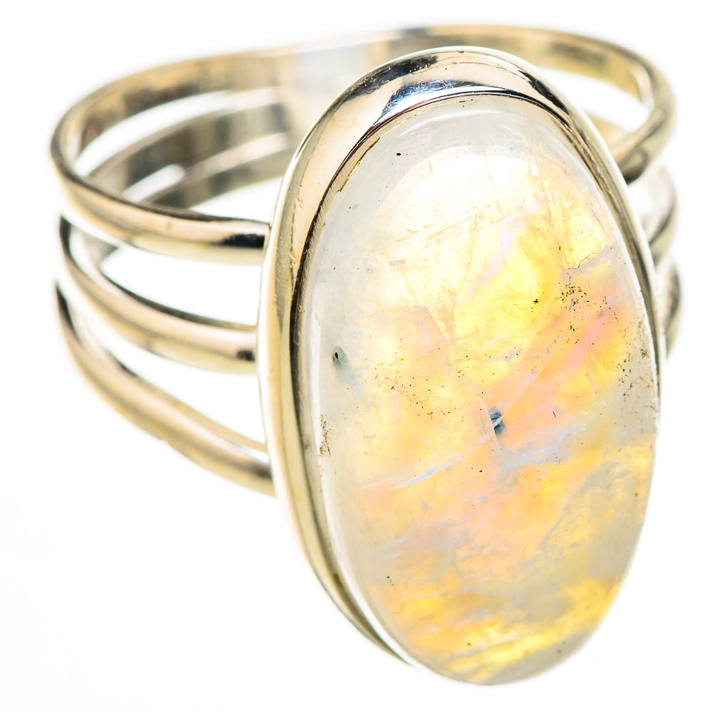 Rainbow Moonstone Rings handcrafted by Ana Silver Co - RING125930 - Photo 2