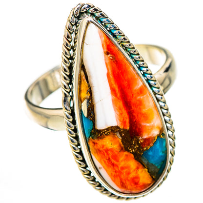 Spiny Oyster Turquoise Rings handcrafted by Ana Silver Co - RING125940 - Photo 2
