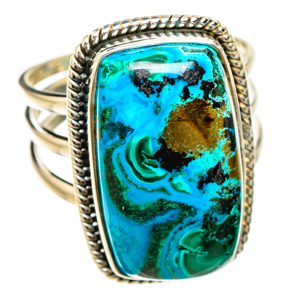 Malachite In Chrysocolla Rings handcrafted by Ana Silver Co - RING125941 - Photo 2