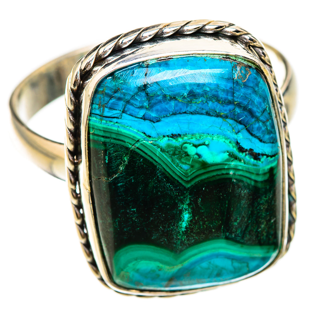 Malachite In Chrysocolla Rings handcrafted by Ana Silver Co - RING125962 - Photo 2