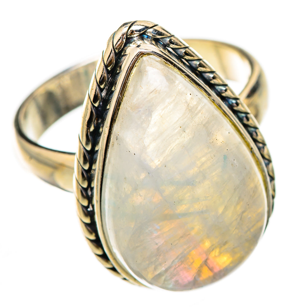 Rainbow Moonstone Rings handcrafted by Ana Silver Co - RING125980 - Photo 2