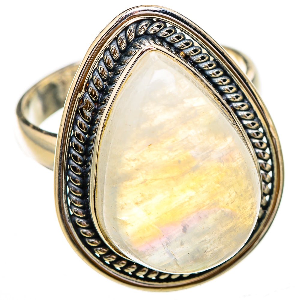 Rainbow Moonstone Rings handcrafted by Ana Silver Co - RING125983 - Photo 2