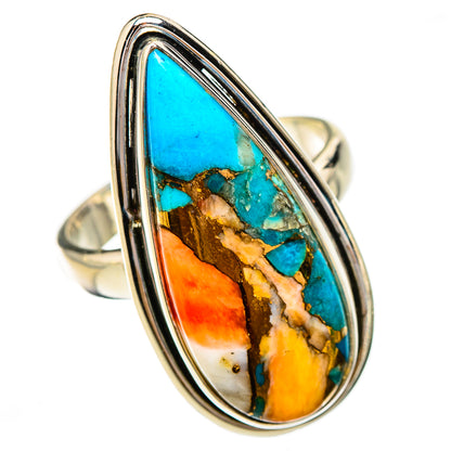 Spiny Oyster Turquoise Rings handcrafted by Ana Silver Co - RING125992 - Photo 2