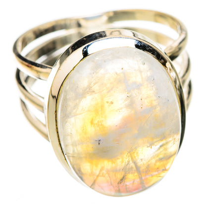 Rainbow Moonstone Rings handcrafted by Ana Silver Co - RING126013 - Photo 2
