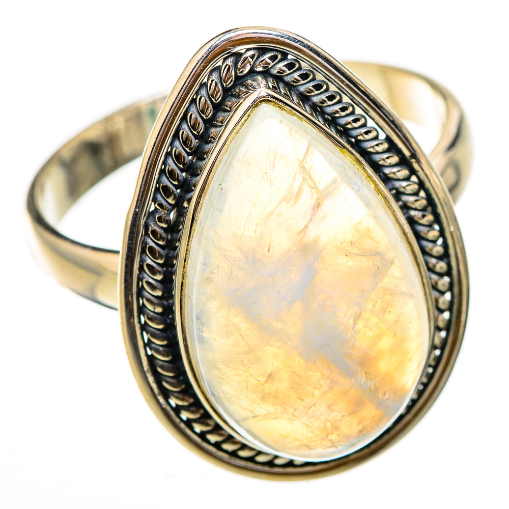 Rainbow Moonstone Rings handcrafted by Ana Silver Co - RING126014 - Photo 2