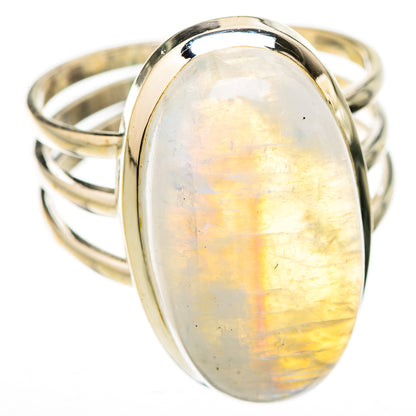 Rainbow Moonstone Rings handcrafted by Ana Silver Co - RING126015 - Photo 2