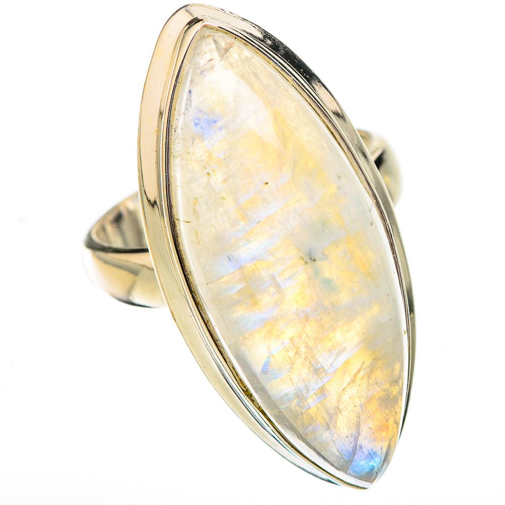 Rainbow Moonstone Rings handcrafted by Ana Silver Co - RING126018 - Photo 2
