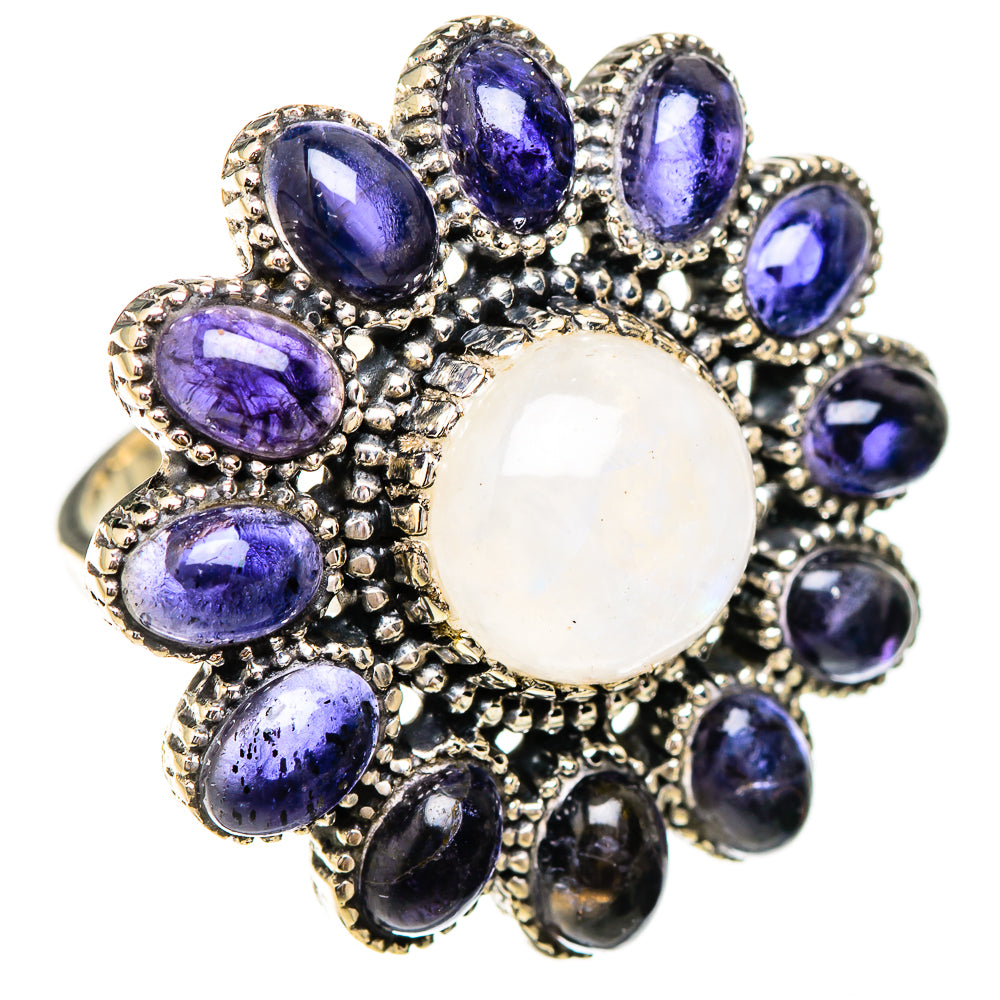 Rainbow Moonstone Rings handcrafted by Ana Silver Co - RING126038 - Photo 2