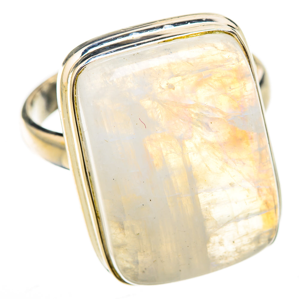 Rainbow Moonstone Rings handcrafted by Ana Silver Co - RING126042 - Photo 2