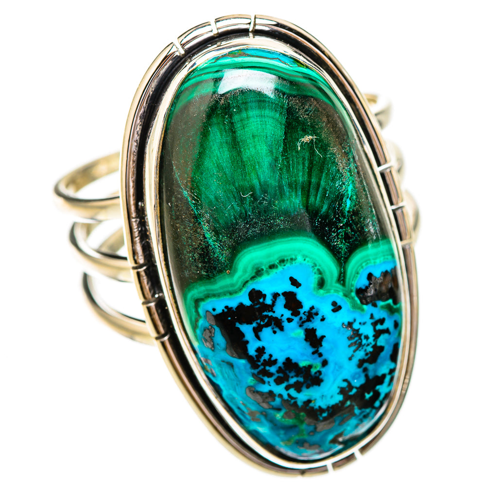 Malachite In Chrysocolla Rings handcrafted by Ana Silver Co - RING126048 - Photo 2