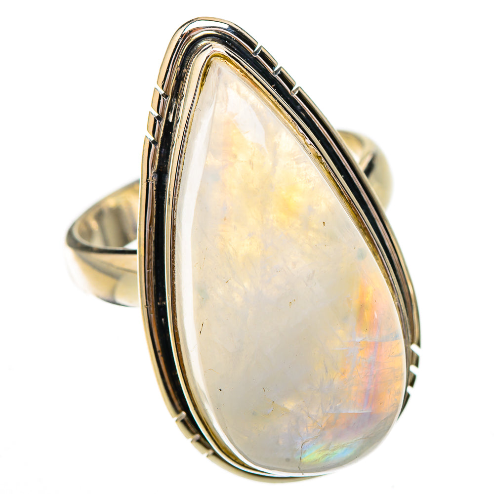 Rainbow Moonstone Rings handcrafted by Ana Silver Co - RING126069 - Photo 2